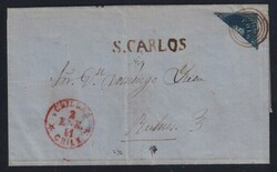 Folded letter, with contents, franked with 1856/61 "Estancos 10c deep ...