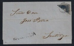 Folded cover, without contents, franked with 1856/62 "Estancos" 10c ...