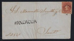 Folded cover, without contents, franked with 1858/61 "Estancos"5c red ...