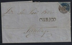 Folded cover, without contents, franked with 10c pale-blue Colon, ...