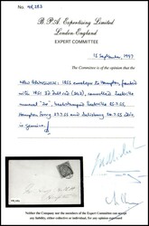 New Brunswick: 1855 envelope to Hampton, franked with 1851 3d dull ...