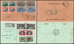 South Africa, 1939 lot of two R- covers, one sent to Palestine and ...