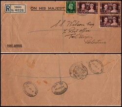 1937â€“1953 Group of 4 Registered Covers to Palestine/Israel ...