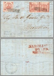 Italian States, Napoli 1860, Folded letter Napoli to Brindisi franked ...