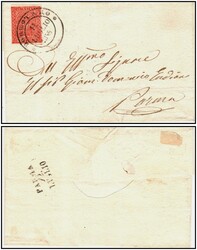 Italy States â€” Sardinia 1853/5515c vermiglio (Sassone #8), ...