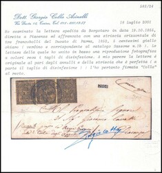 Duchy of Parma â€“ 1855 Cover to Piacenza with 1852 5c ...