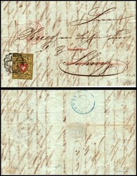 Switzerland 1850 Rayonâ€¯II 10â€¯Rp (yellow/black/red, no ...