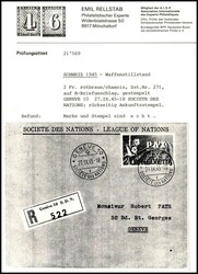 Switzerland 1945 Registered Cover from SociÃ©tÃ© des Nations, ...