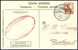 Switzerland 1909, 12c Pre-Stamped Postal Stationery Card â€” ...