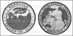 HONOLULU, ISLAND OF OAHU, 1991, with a view of Honolulu. Reverse: ...