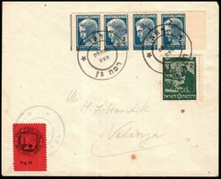 Israel Palestine 1948 Interim NAHARIYA Bale: 121 Local Due 10m Red on ...