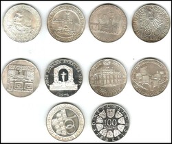Austria. Second Republic. 100 Schilling lot of 10 different coins. 0 ...
