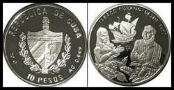 CUBA coins 2005, 10 Pesos Tabaco Cubano. Silver .999, 38mm, 20g. Unc