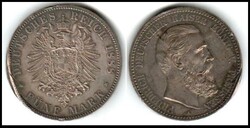 1888 A. Germany - Prussia 5 Mark in used condition, patina on both ...