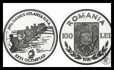 Romania 1996, 100 Lei Sterling Silver CoinÂWinter Olympics U.S.A ...