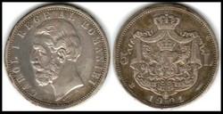 Romania 1901B 5 LEI Silver Coin â€“ Carol I "DOMN" Variant ...