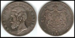 Romania 1881B 5 LEI Silver Coin â€“ Carol I "DOMN" Variant ...