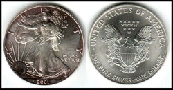 2001 Silver 1 Oz. .999 American Eagle Dollar Coin Littleton Coin ...