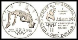 USA LIBERTY 1996-PÂ KM # 272A Proof Olympics High Jump Commemorative ...