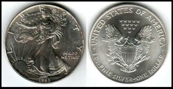 1993 Silver 1 Oz. .999 American Eagle Dollar Coin Littleton Coin ...