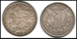 1889 KM # 110 $1 Liberty Silver Dollar Nice patina Original VF