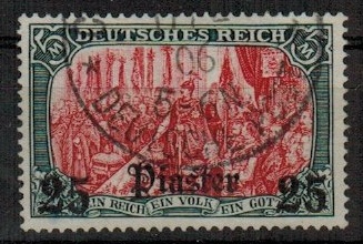 1905, 25 Piaster auf 5 Mark ohne Wassserzeichen, Variante ...