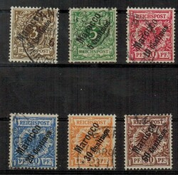 1899, 3 Pfennig bis 50 Pfennig Krone-Adler mit Aufdruck. Satz ...