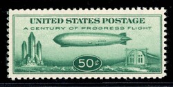 1933, 50 Cent grün Zeppelin. Einwandfrei postfrisch, Attest Sieger ...