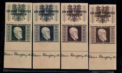 1946, Renner, Satz von 4 Werten ungezähnt, jeweils oben und unten ...