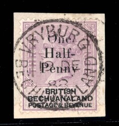 1888, Half Penny Aufdruck auf Three Pence, Marke auf Briefstück mit ...