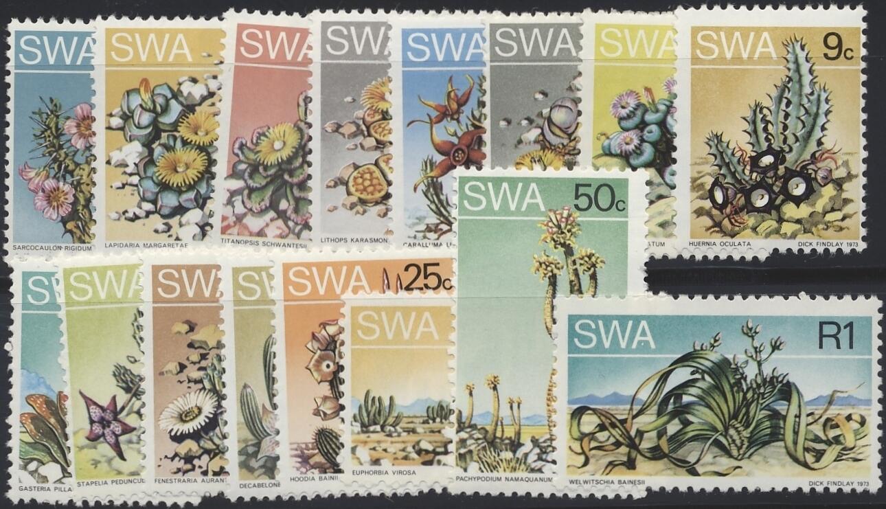 Mi 373-388  Namibia: 1973, Wüstenpflanzen. Michel 373-388