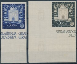 Mi 971943, 700 Jahre Zagreb: ungezähnt vom Unterrand und ungezähnte ...