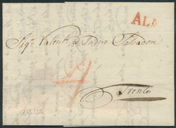 Tiroler Sondertarif  1815, "ALA" (Zoppelli 21a, 55 P.), roter ...