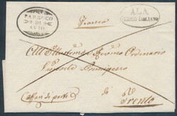 Ala  1827, "ALA TIROLO ITALIANO" (Zoppelli 34c, 35 P.) auf ...