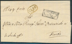 Cles  1838, "CLES" (Zoppelli 48d), grünlichschwarzer Zierovalstempel ...