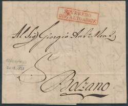 Roveredo  1813, "ROVEREDO / DIP.TO ALTO ADIGE" (Zoppelli 31c, 40 P.), ...