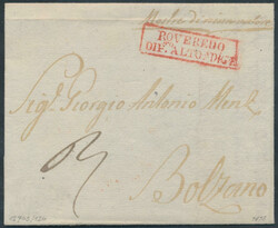 Roveredo  1813, "ROVEREDO / DIP.TO ALTO ADIGE" (Zoppelli 31c, 40 P.), ...