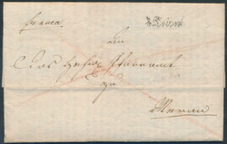 Domherr von Trient  1821, kirchlicher Frankobrief mit einseitigem ...