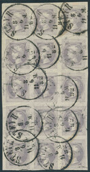 Fünfzehnerblock  Zeitungsmarke 1867 im feinen Druck im ...