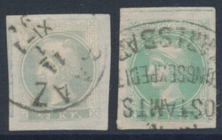 2 Stück mit Balken  Zeitungsmarke 1870: 2 Stück mit senkrechten bzw ...