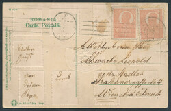AK RumänienAnsichtskarte Rumänien, Briefmarken, gelaufen