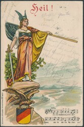 Austria mit Fahne  Austria mit Fahne und Schwert, Heil! Gelaufen 1911 ...