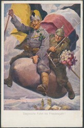 Künstlerkarte Höger  Künstlerkarte R.A. Höger, siegreiche Fahrt ...