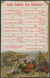 Zehn Soldatengebote  Zehn Gebote des Soldaten, gelaufen ca. 1914-18, ...
