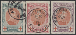 Mi 110-112  1915, Rotes Kreuz: kpl. Satz gestempelt. Michel 110-112