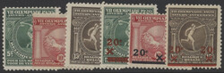 Mi 159-164  1920/21, Olympische Spiele ohne und mit Aufdruck, ...