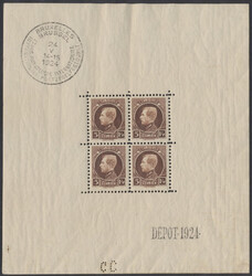 Mi 186 Kleinbogen  1924, 5 Fr. König Albert im Kleinbogen, ...