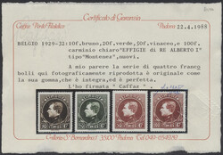 Mi 262-265 I  1929, König Albert: kpl. Satz postfrisch, Attest ...