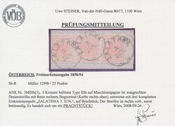 Zalantha  "ZALATHNA / 3.JUN." (Müller 3299b / 3x 25 P.) auf ...