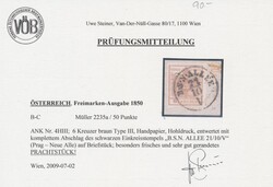 Prag"B.S.N. ALLEE 21/10/V" (Müller 2235a / 50 P.) auf Briefstück. ...
